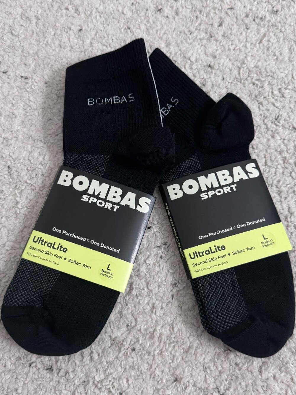 NWT Bombas Men's UltraLite Sport Half Calf Socks Pair - Large